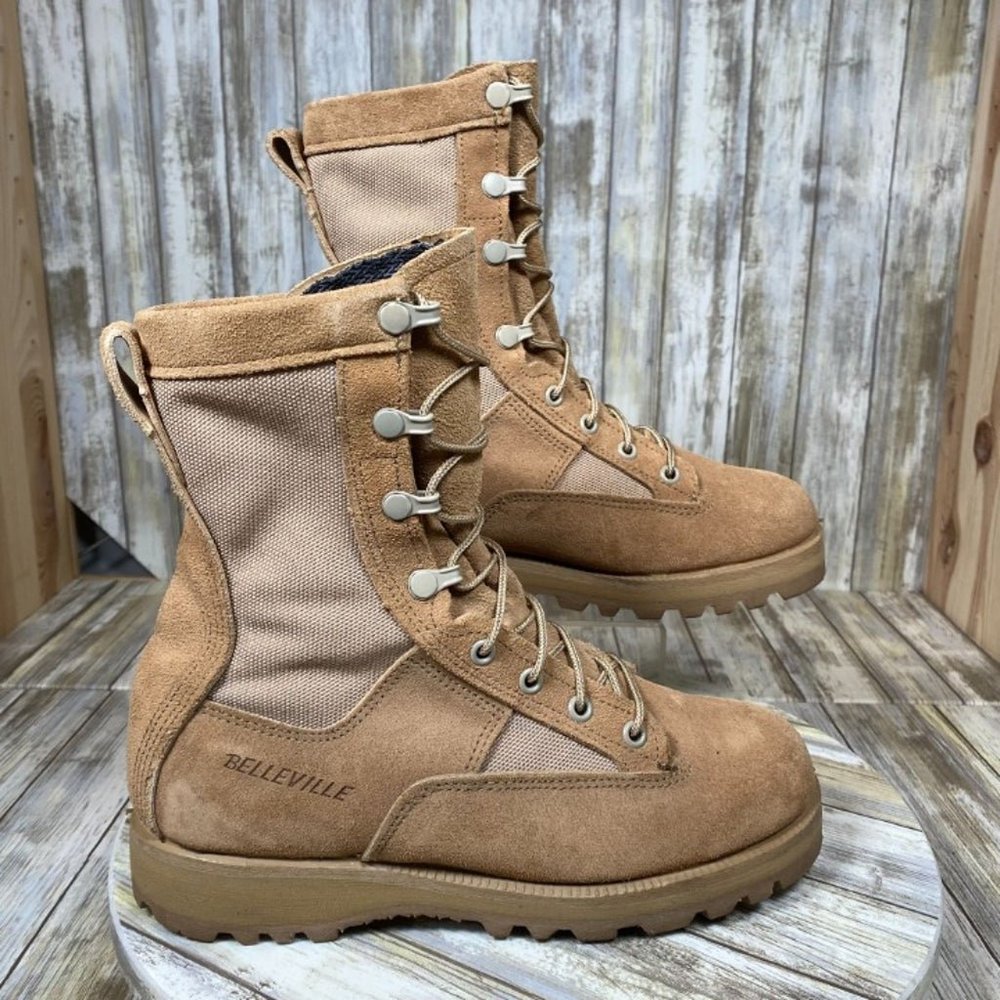Belleville Military Combat Boots Mens 5.5 Waterproof Tan Cold Weather Vibram